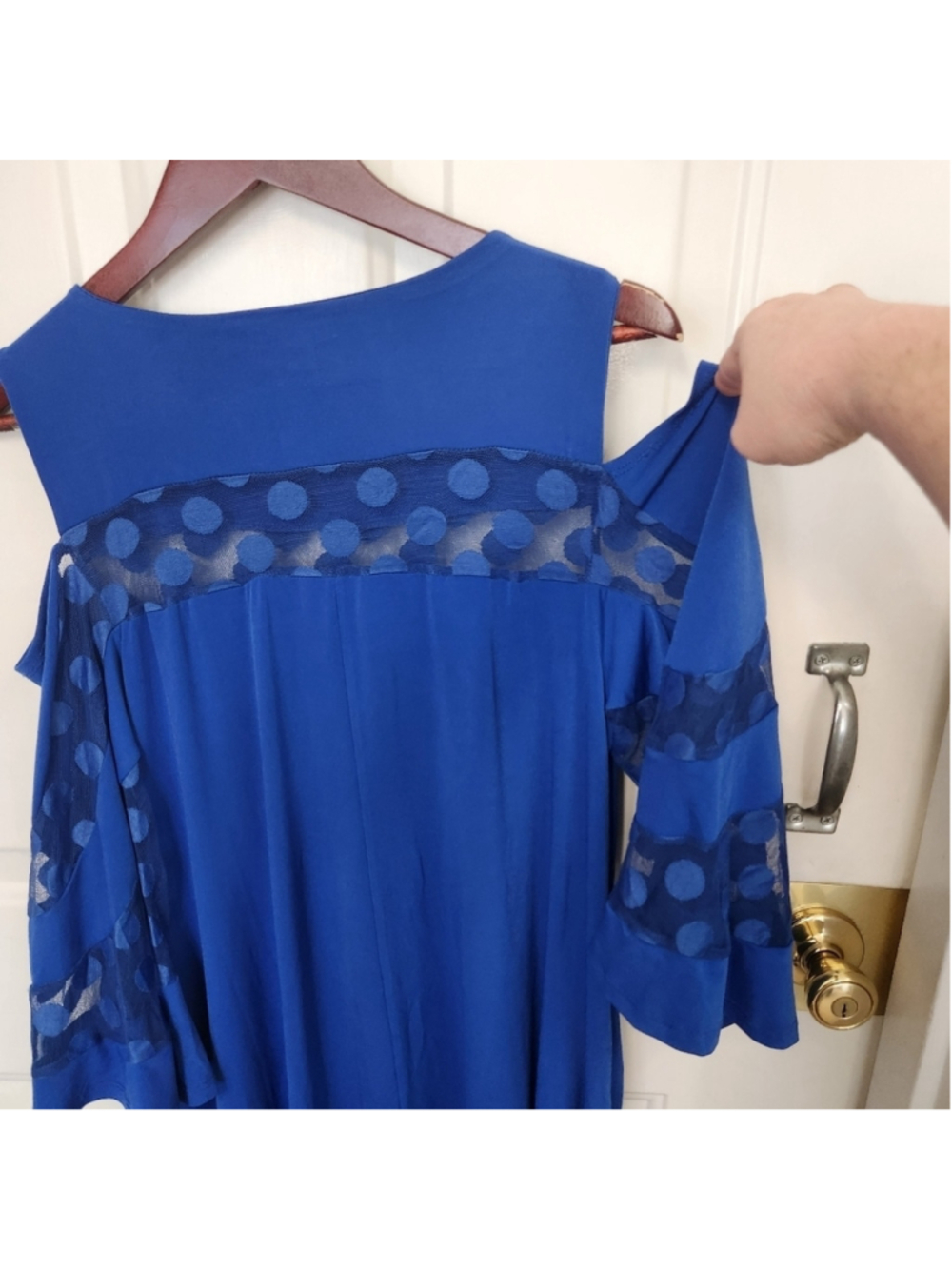 Nina Leo Ard Jewel Cold Shoulder Three-Quarter Sleeve Dress - Picture 5 of 5